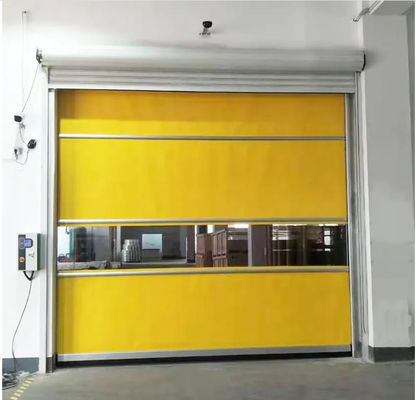 आधुनिक उच्च कर्तव्य स्टील स्वचालित प्लास्टिक सुरक्षा औद्योगिक तेजी से रोलर दरवाजे मौसम प्रतिरोध और इन्सुलेशन के साथ