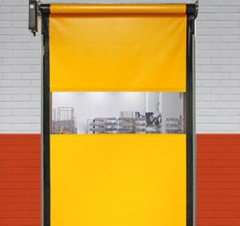 PVC Curtain High Speed PVC Roll Up Rapid Shutter Door Double Row Brush Weather Resistance Offering Security