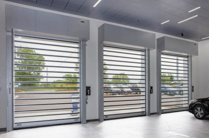 पार्किंग गैरेज उद्योग तीव्र कठोर एल्यूमीनियम उच्च गुणवत्ता स्थिर धातु औद्योगिक उच्च गति सर्पिल दरवाजा अनुकूलित सुरक्षा दक्षता