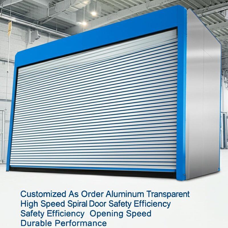 कस्टम ऑर्डर एल्यूमिनियम ट्रांसपेरेंट हाई स्पीड स्पाइरल डोर सुरक्षा दक्षता सुरक्षा दक्षता ओपनिंग स्पीड 0.8m s टिकाऊ प्रदर्शन